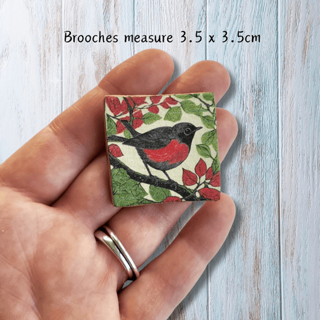 Bird Card & Brooch Gift Set for Mum