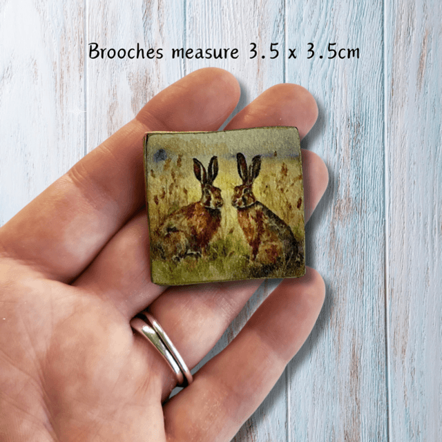 Two Hares Brooch 