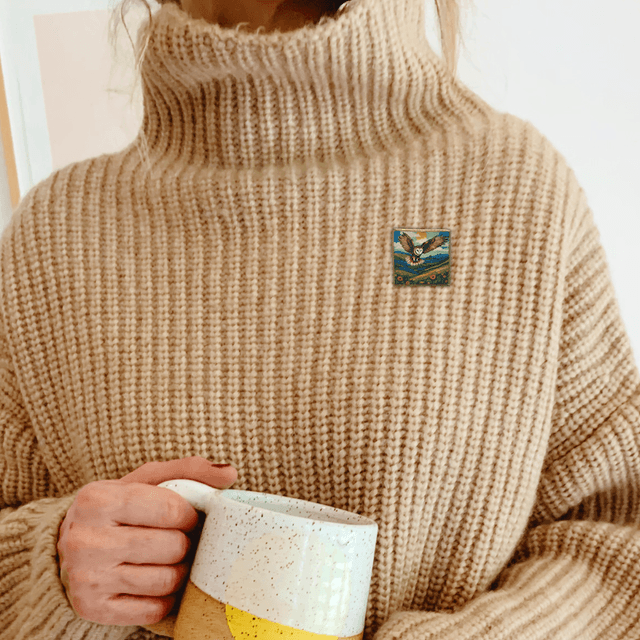 Owl in Flight Brooch
